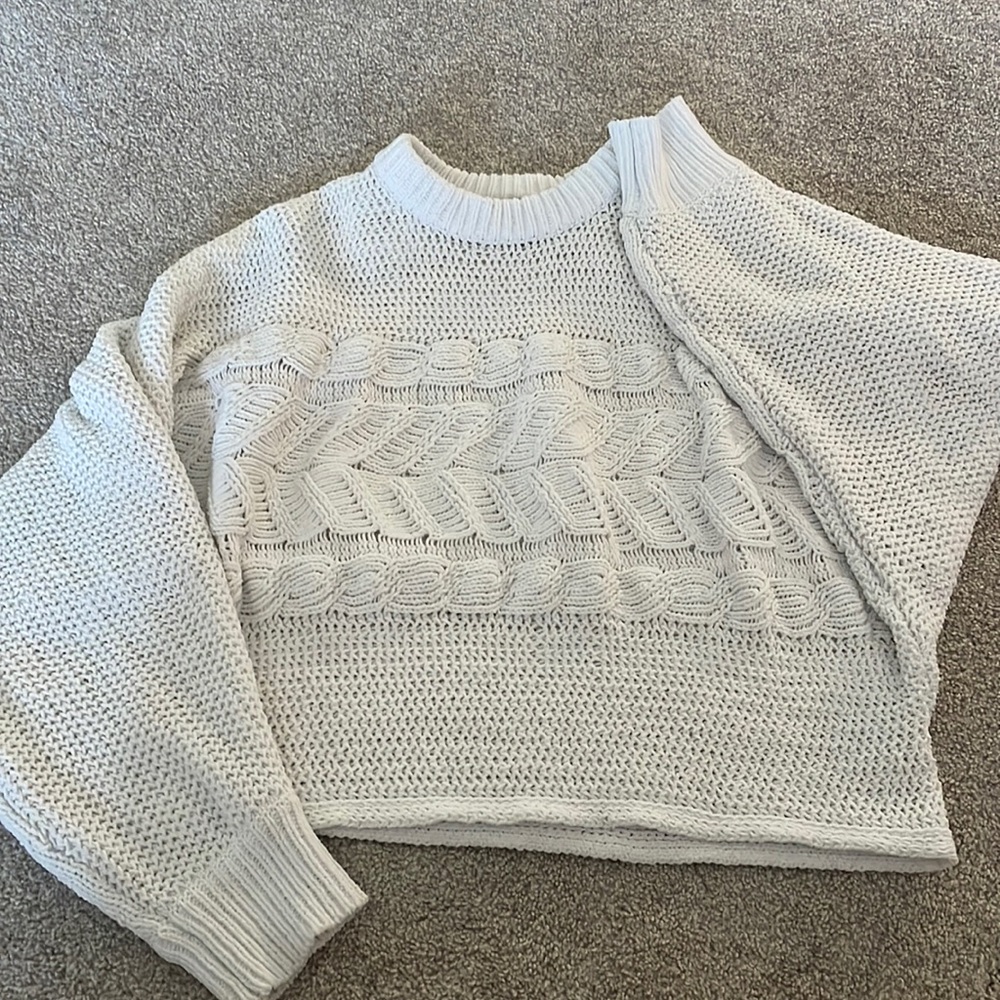 white sweater